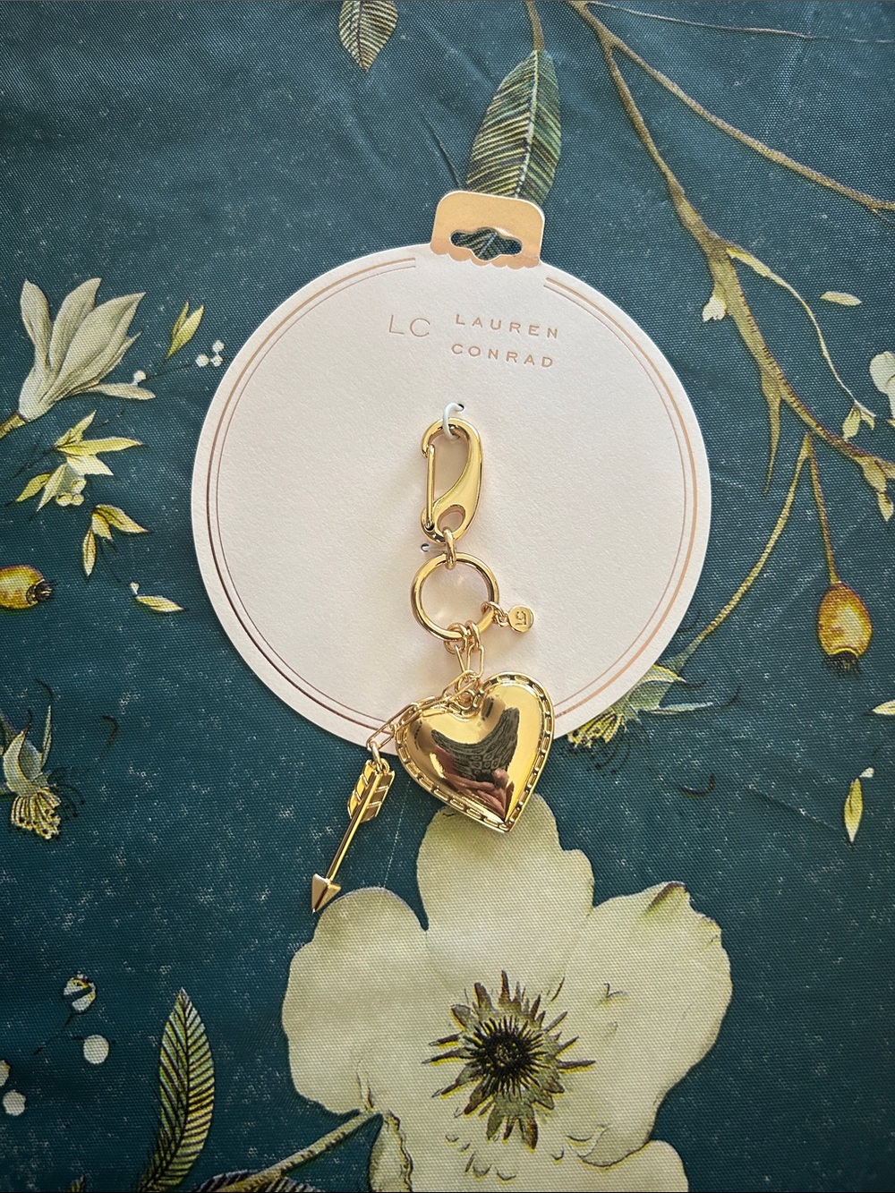 LC Lauren Conrad Gold Heart & Arrow Charm Keychain